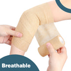 AZEN 9 Pack Self Adhesive Bandage Wrap, 4 X 5 Yards Elastic Cohesive Bandage Wrap, Skin Color Athletic Tape, Ankle Tape, Tattoo