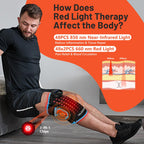 HALIDODO Red Light Therapy & Vibration Massage Knee Brace - Rechargeable Controller, 660nm&850nm Red Light Therapy Heated Device