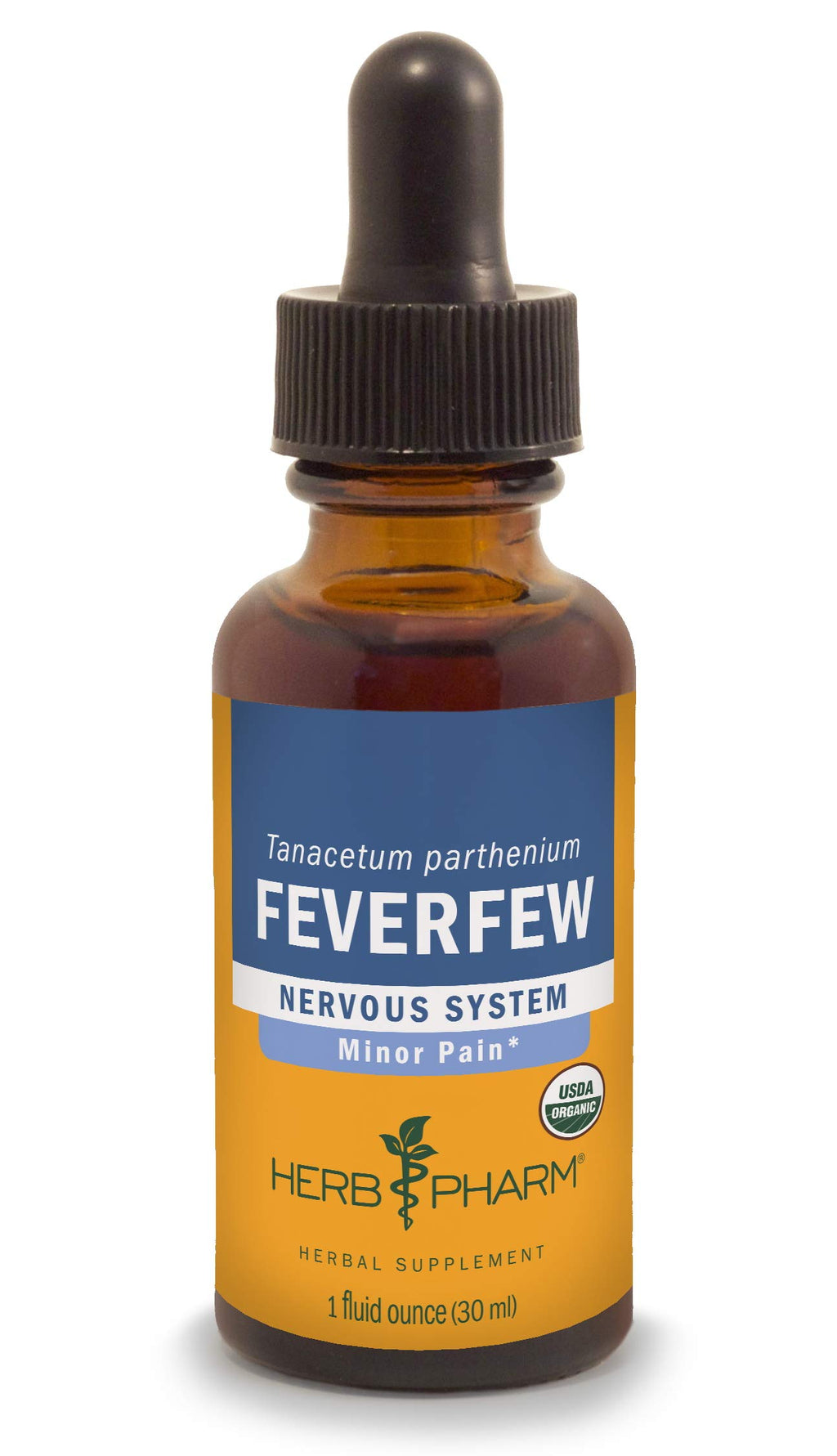 Herb Pharm Certified Organic Feverfew Liquid Extract for Minor Pain Support - 1 Ounce