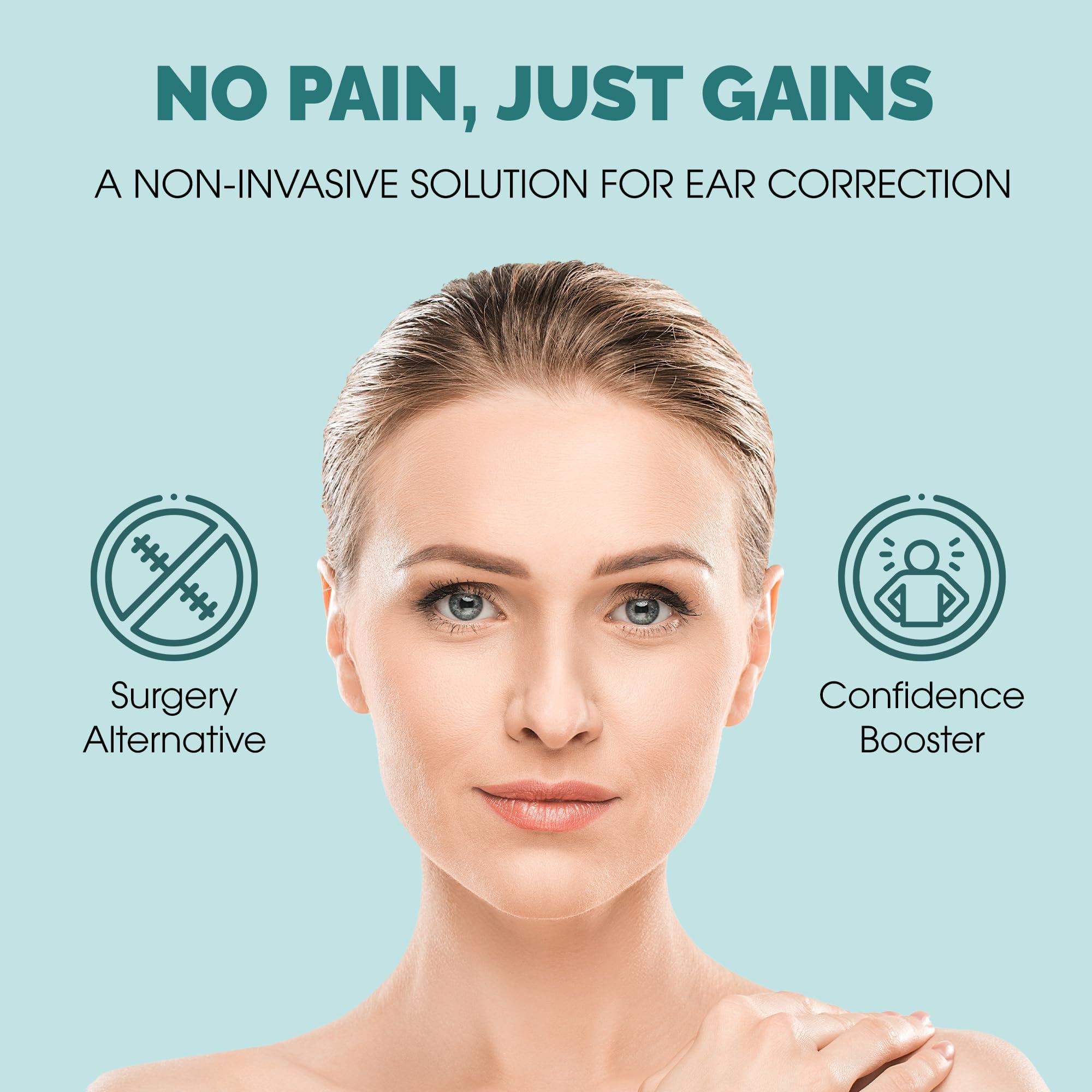 Earo Cosmetic Ear Corrector - 20 Ear Tape Patches - Ear Corrector for Adults - Discreet Ear Stickers For Big Ears - Ear Pinning