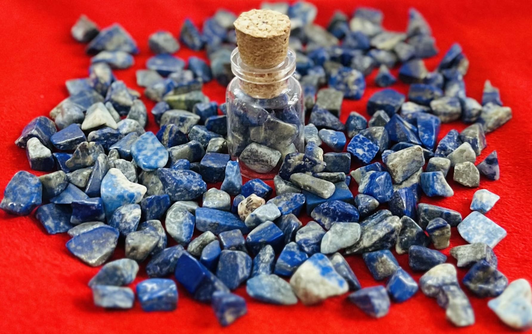 Indian Consigners Natural Crushed Polished Tumbled Gem Stone Chips, Decoration & Healing Crystals (Lapis Lazuli)