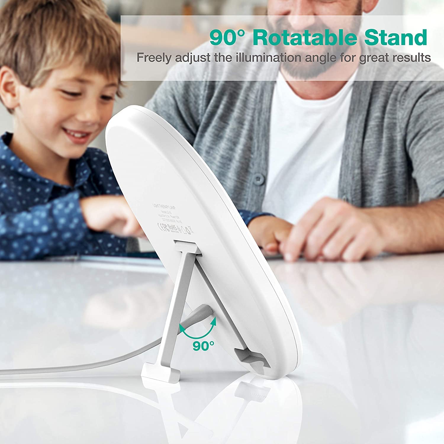 Light Therapy Lamp, UV-Free 10000 Lux Therapy Light Daylight Lamp Touch Control with 3 Adjustable Brightness Levels & 4 Timer Fu
