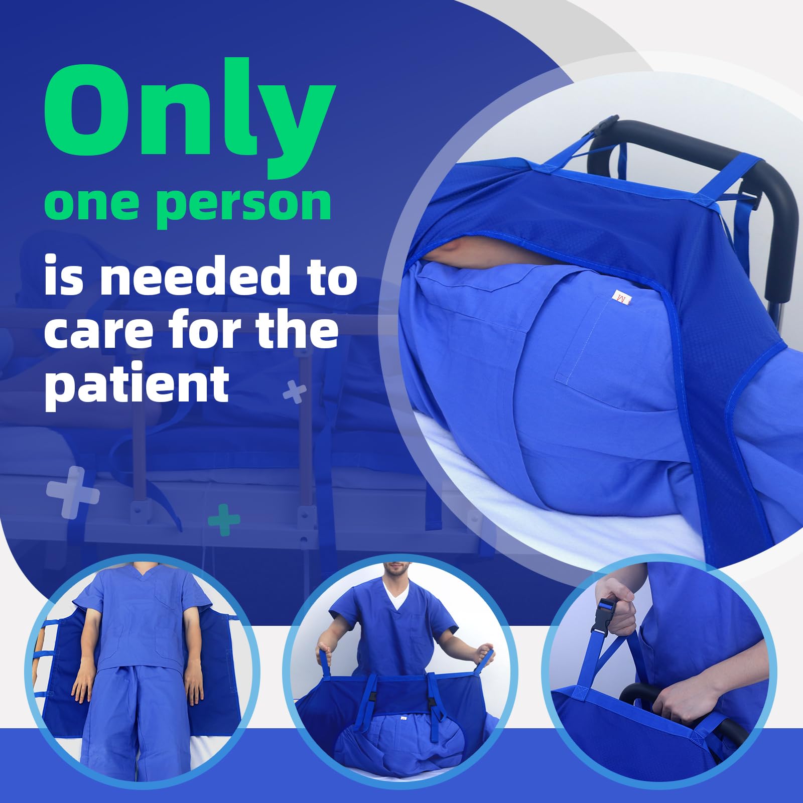 OISNSOIN Positioning Bed Pad with Reinforced Handles 31 x 29 Incontinence Mattress Bedding for Body Lifting, Turning,Repositioni