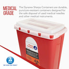 Dynarex 4629 Sharp Container, Provides a Safe Disposal of Medical Waste and Needles, Non-Sterile & Latex-Free, 6 Gallons, Made w