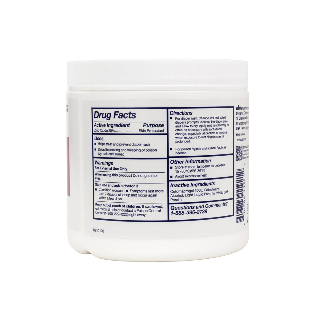 Dynarex 1192 Zinc Oxide Ointment, Soothes, Prevents, White, 15 oz. Jar, Pack of 12