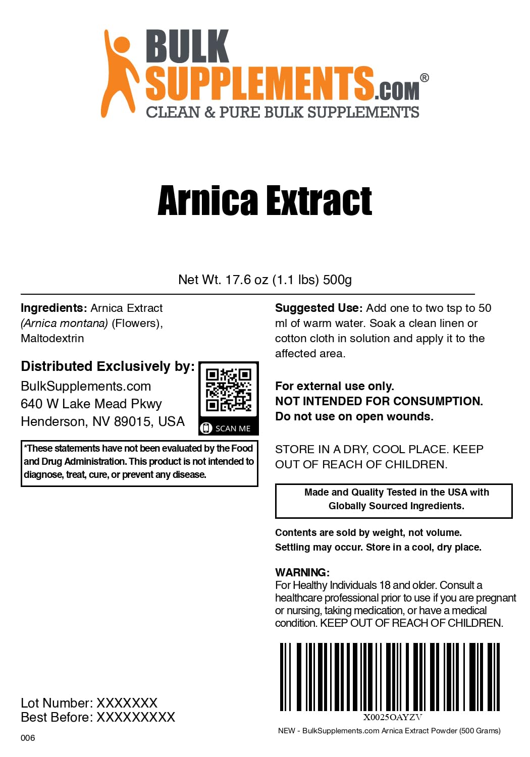 BulkSupplements.com Arnica Extract Powder - Herbal Supplements, from Dried Arnica Flower, Arnica Powder - Arnica Montana Extract