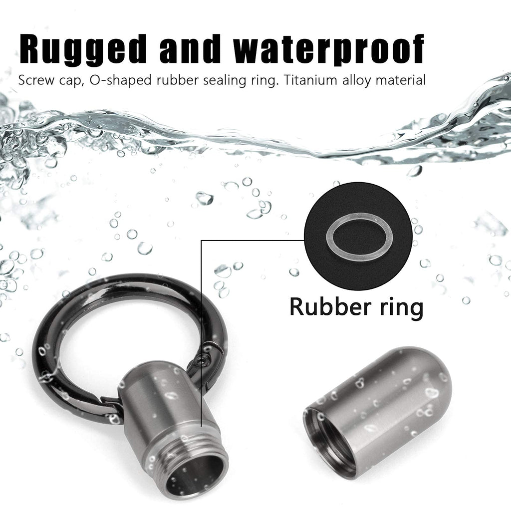 TISUR Titanium Pill Case with 28 Necklace Chain,Micro Keychain Pill Holder.Waterproof Pill Fob for Emergency Aspirin & Nitrogl