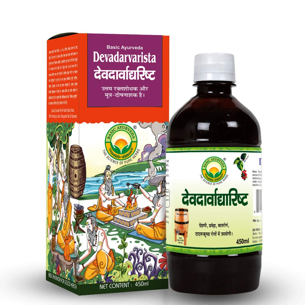 Basic Ayurveda Devadarvarista  450Ml | Ayurvedic Syrup For Digestion, Gas, Constipation & Piles | Herbal Remedy For Stomach Hea