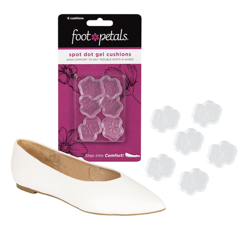Foot Petals Spot Dot Cushion Scalloped Pressure Point Solution For Blister Relief, Clear