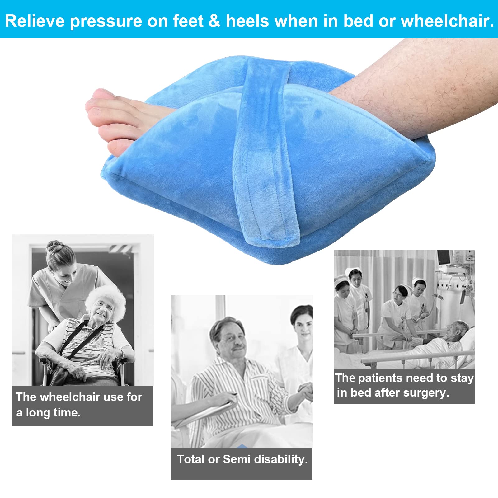 Heel Protector Cushion Foot Support Pillow for Pressure Sores & Ulcers, 1 Piece Foot Elevation Pillow Ankle Protector Pressure R