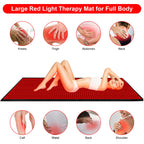 Red Light Therapy Mat 70.9'' X 31.5'' 1280 LEDs Near Infrared Light Therapy Blanket 660nm 850nm Full Body Pad 3 Modes & 9 Timer