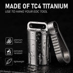 TISUR Titanium Small Pill Holder Keychain, Portable Pill Case Waterproof Pocket Pill Box Container Carrier to Hold Pills, Vitami