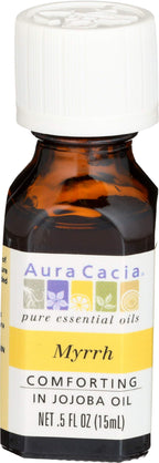 Aura Cacia Myrrh Essential Oil (in jojoba oil) | 0.5 fl. oz. | Commiphora myrrha