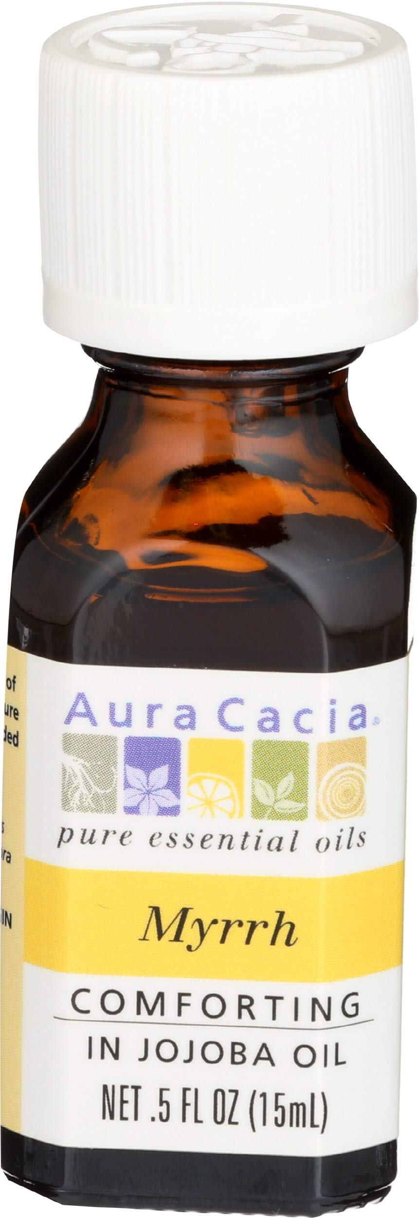 Aura Cacia Myrrh Essential Oil (in jojoba oil) | 0.5 fl. oz. | Commiphora myrrha
