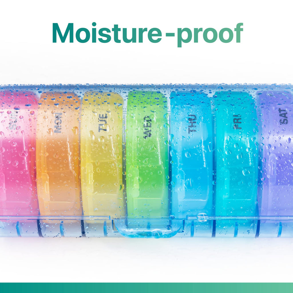 Sukuos Large Weekly Pill Organizer 2 Times a Day, Daily Pill Box 7 Day Easy to Open with Double Protection, AM PM Pill Case for