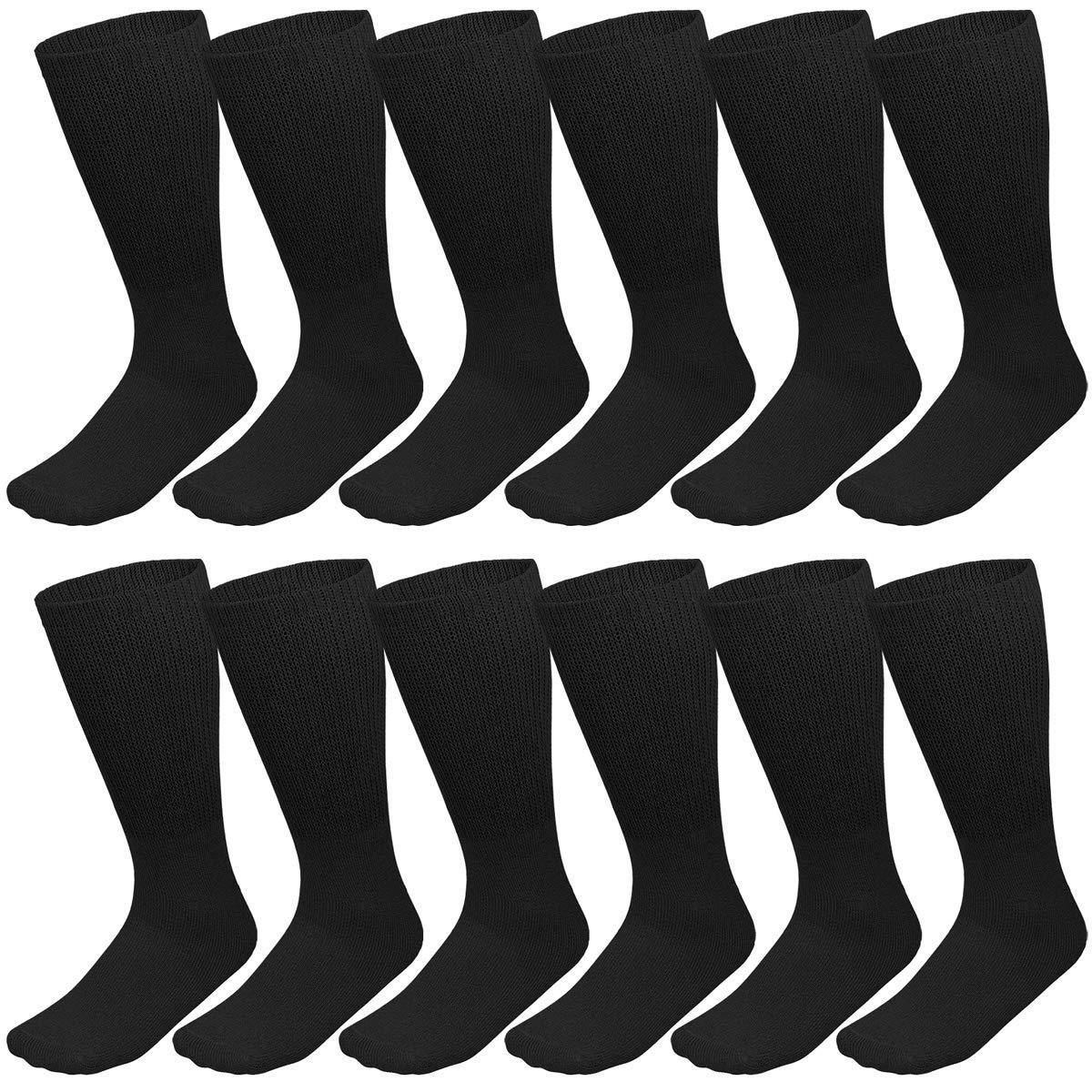 Falari Diabetic Socks Men Unisex Size 13-15 Black 63-9040-12PAIRS