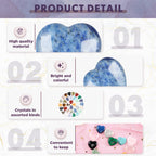 Nuenen 72 Pcs Natural Heart Shaped Crystal Stone 0.8'' Worry Stone Bulk Heart Palm Pocket Healing Carved Love Mini Gemstone Deco