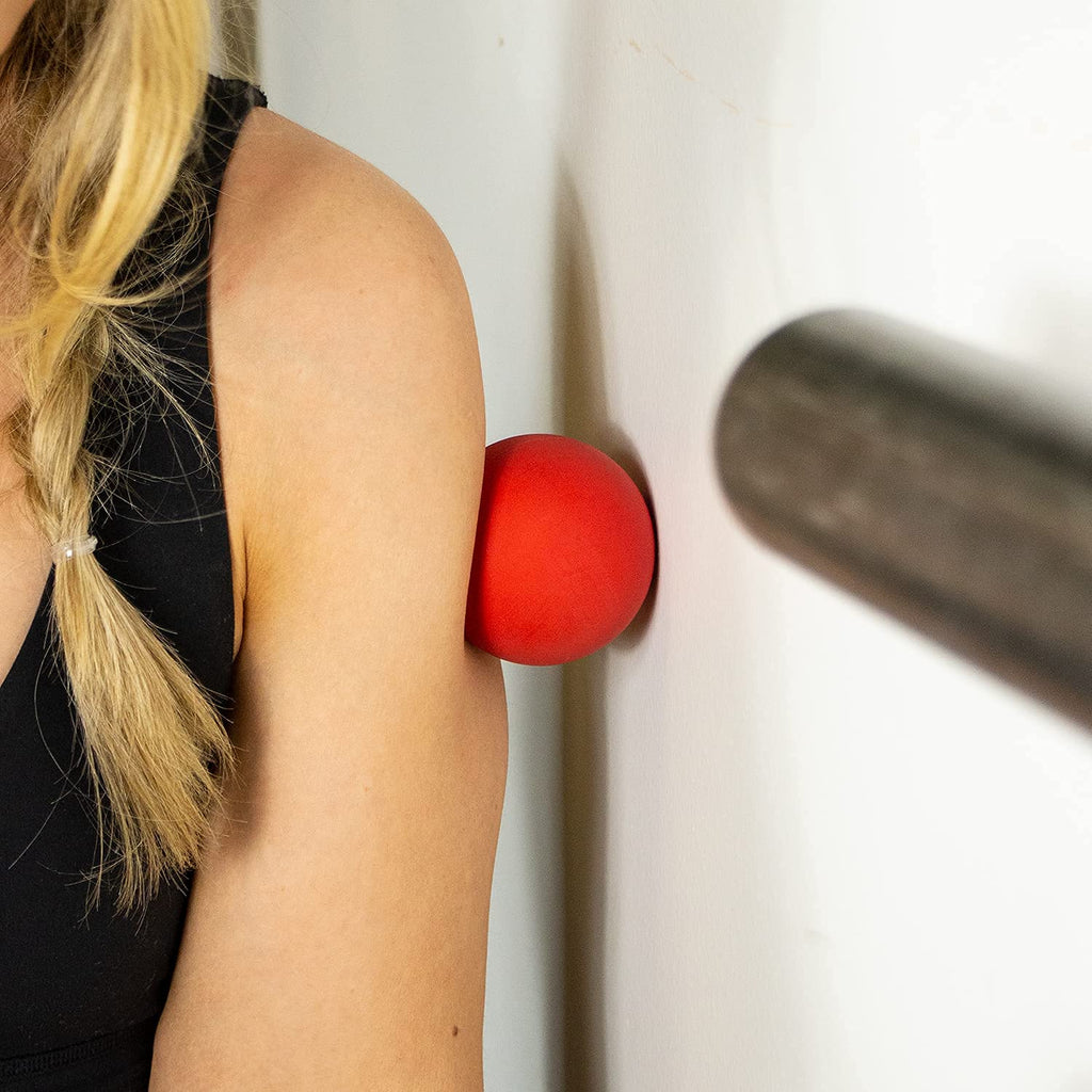 Serious Steel Fitness Massage Ball - Deep Tissue Muscle Knot Release Tool - Back, Legs, Shoulders, and More (Red Lacrosse Ball)