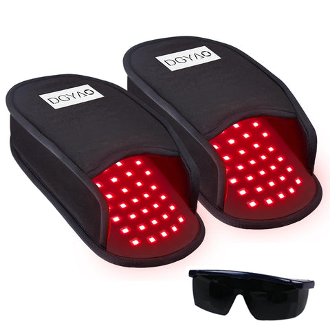 DGQY Upgraded Red Infrared Light Therapy for Feet Pain Relief FDA Cleared LED Light Therapy Slipper Device for Foot Toes Instep 