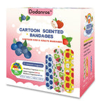 Dodanros 100 Count Cartoon Fruit Fragrance Fun Bandages, Includes Apple,Strawberry,and Blueberry Fruit Fragrance,Assorted Sizes