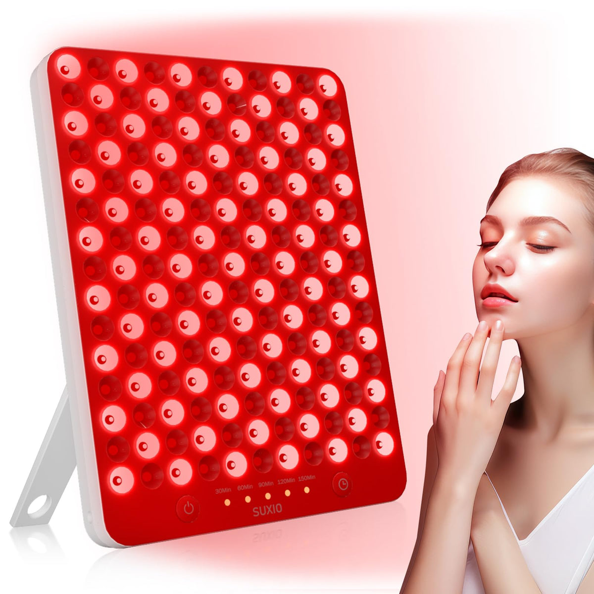 SUXIO Red Light Therapy lamp  165 LED Red Light Therapy Panel for Face & Body, Portable Deep 660nm  850nm Near Infrared Light 