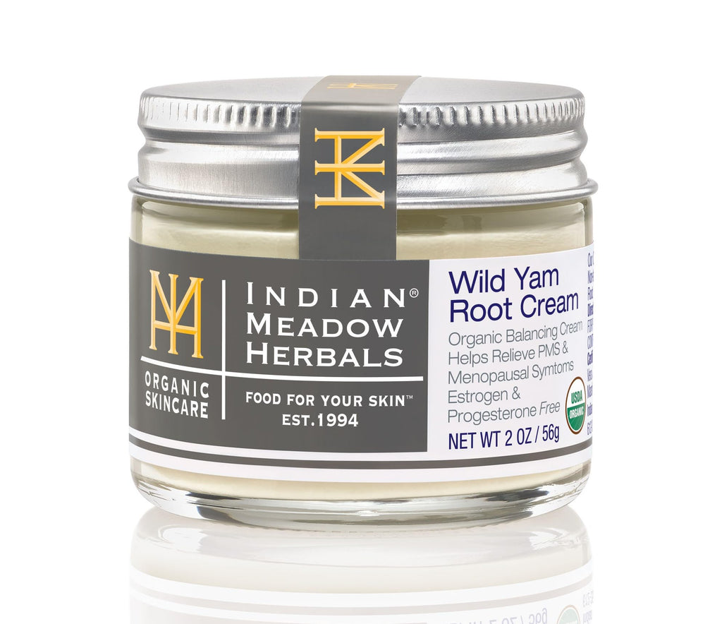 Indian Meadow Herbals Wild Yam Root Cream (2oz) - USDA Certified Organic Balancing Cream for PMS & Menopause Relief - Estrogen &