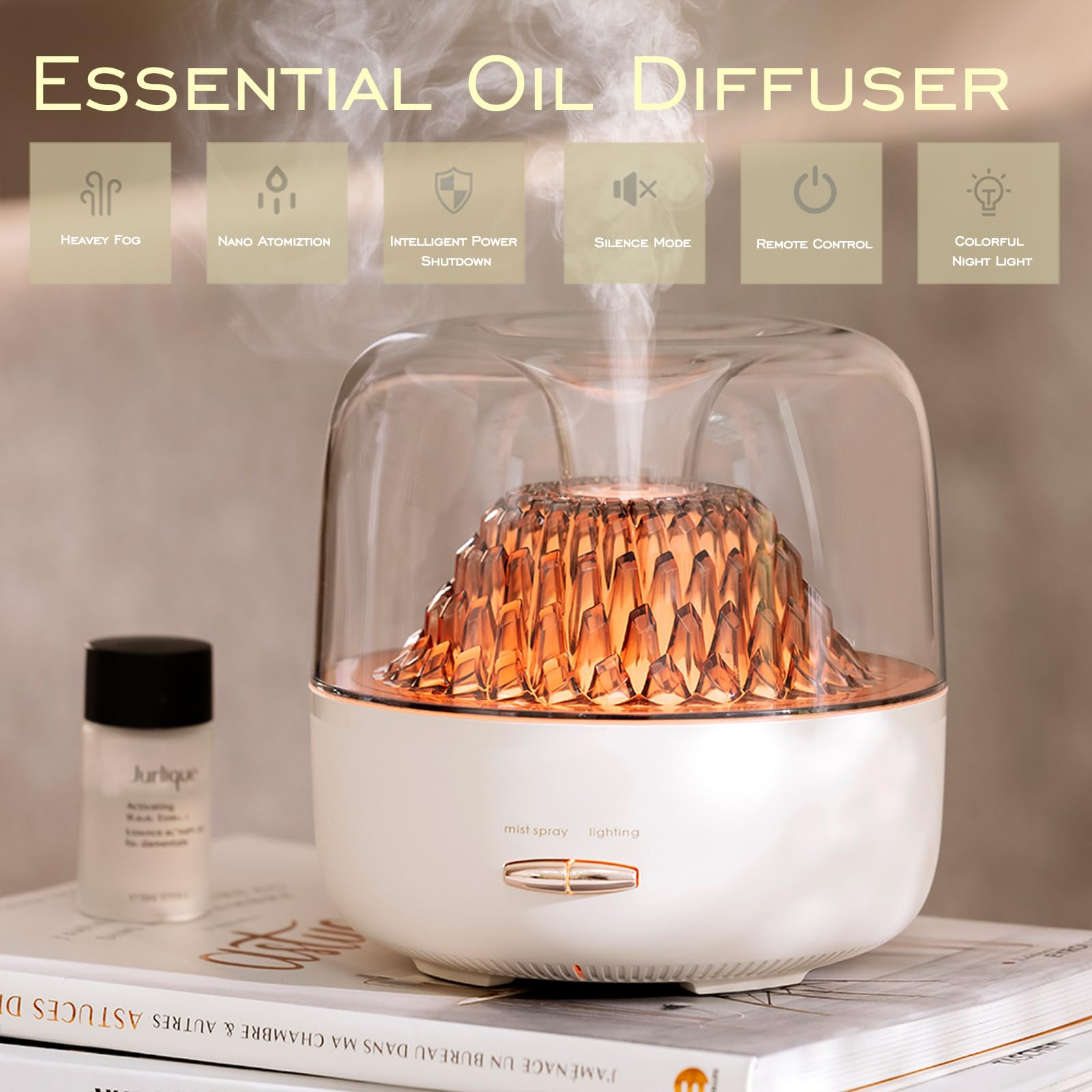 DEALFUN Essential Oil Diffuser,Portable Humidifier with Cool Mist, 7 Colors Night Light, and Auto Shut-Off,Perfect for Home, Off