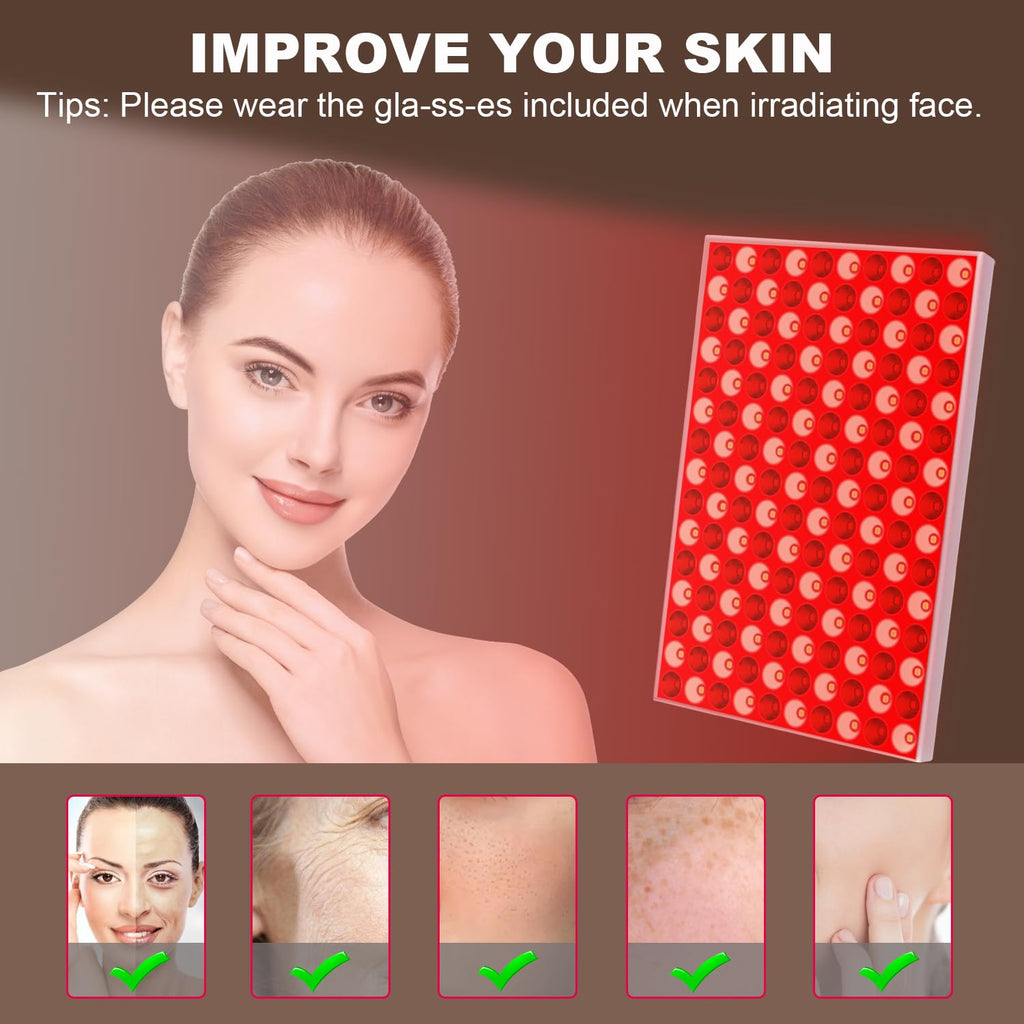 Red Light Therapy Lamp, Red Light Therapy for Body, Infrared Light Therapy Panel for Face with Stand, 660nm Red and 850nm Near I