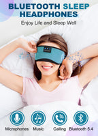 TOPOINT Sleep Mask with Headphones Bluetooth 5.4 Wireless, Sleep Headphone with Microphone Built-in HD Speakers Music, Eye Mask