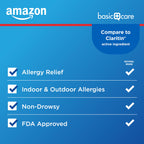 Amazon Basic Care Allergy Relief Loratadine Tablets 10 mg, 30 Count