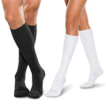 SMARTKNIT Seamless Diabetic Over-The-Calf Socks- 3 Pack (6 Count), Medium, Black White & White