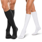SMARTKNIT Seamless Diabetic Over-The-Calf Socks- 3 Pack (6 Count), Medium, Black White & White