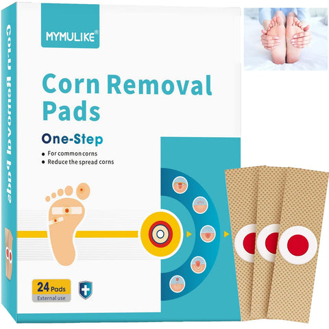 MYMULIKE Corn Remover Pads for Feet Toes, Extra Strength Corn Removal - Fast Effective Foot Corn Remover for Bottom of Foot, Lar