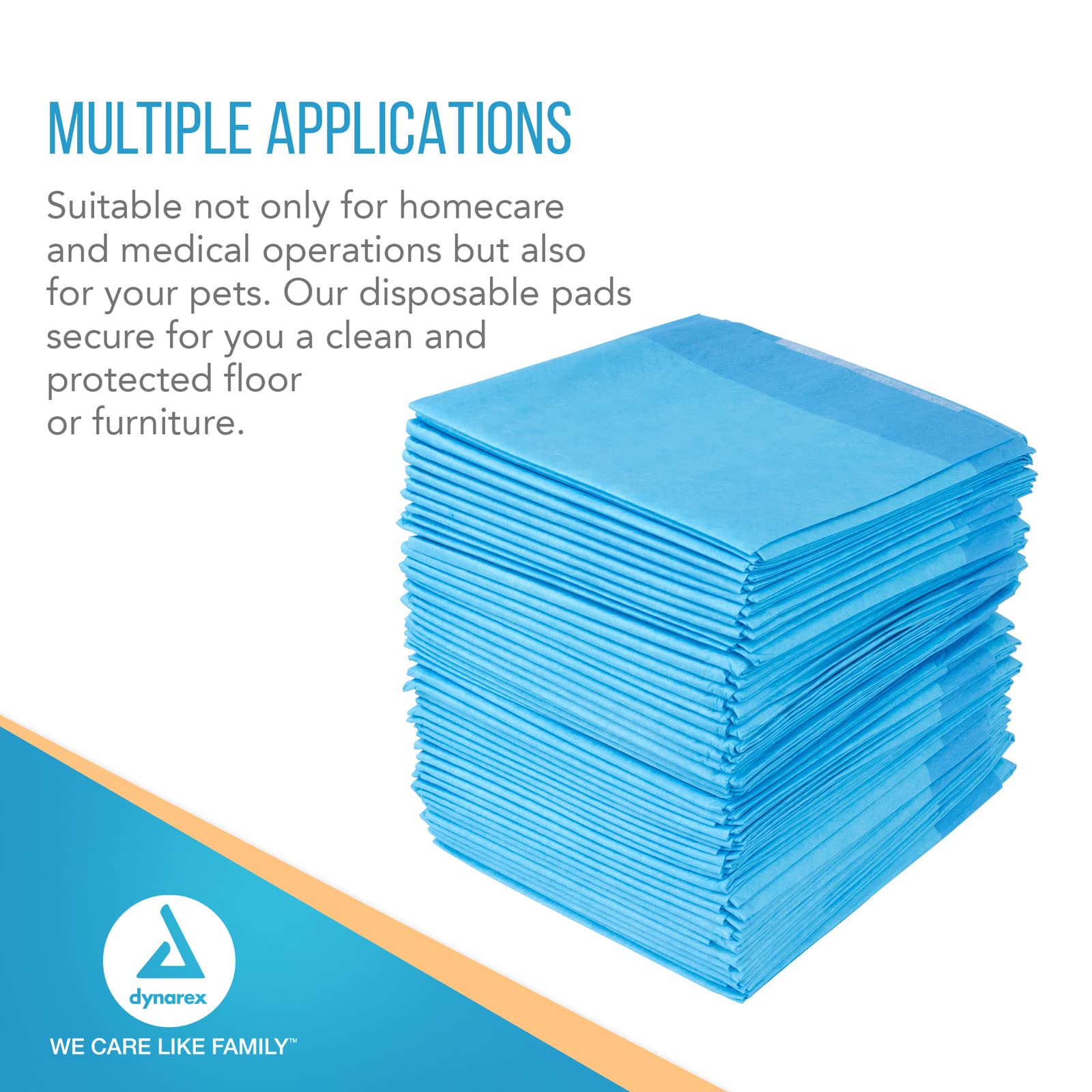 Dynarex Disposable Underpads, Ultra-Absorbent Medical-Grade Incontinence Bed Pads to Protect Sheets, Mattresses, and Furniture,
