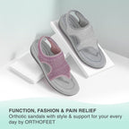 Orthofeet Womens Orthopedic Rose Knit Lyra Sandals, Size 5