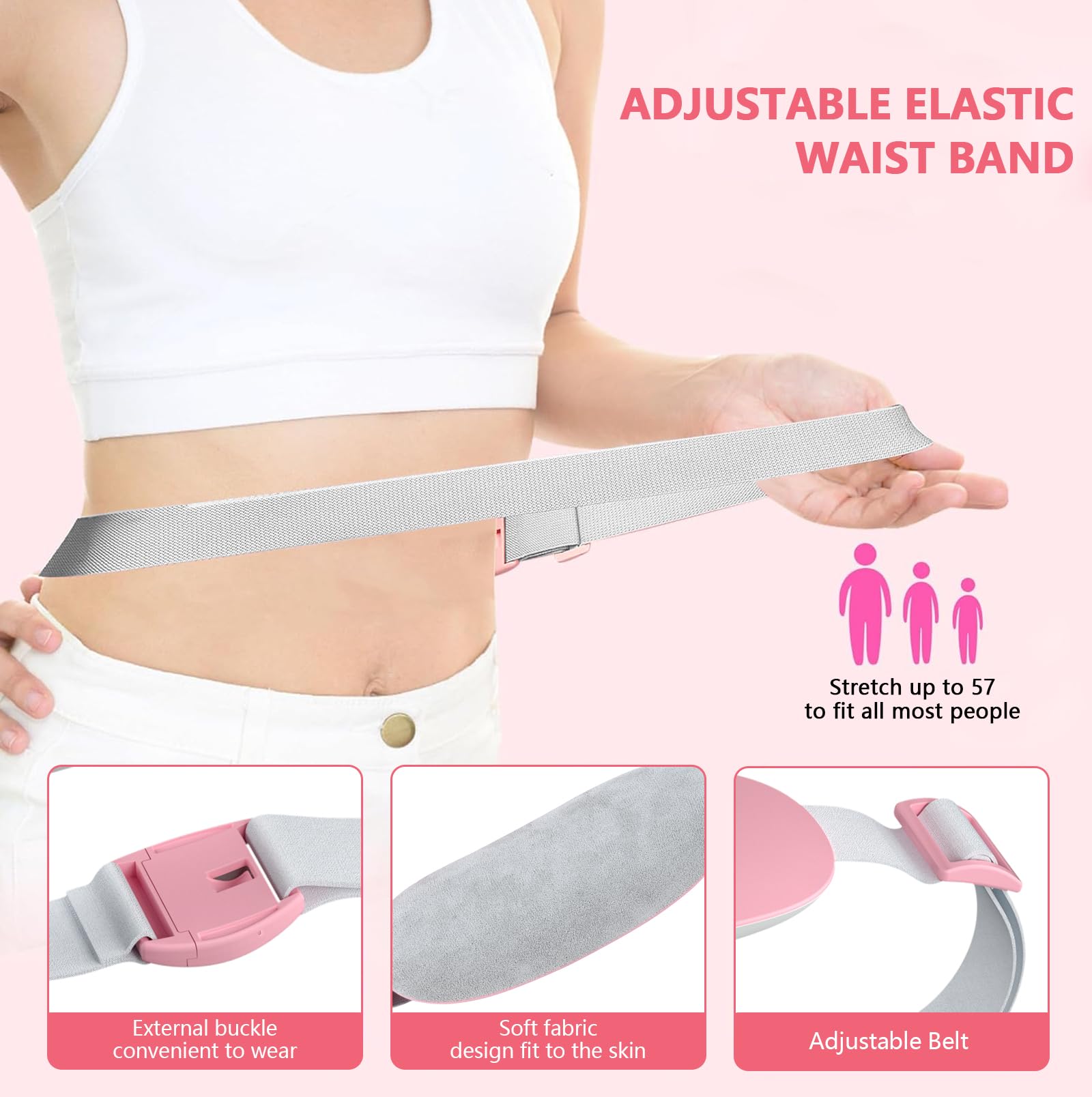 LISACOOL Portable Heating Pad for Period Cramps Cordless Menstrual Heating Pad with 3 Heat Levels and 3 Massage Modes, Birthday