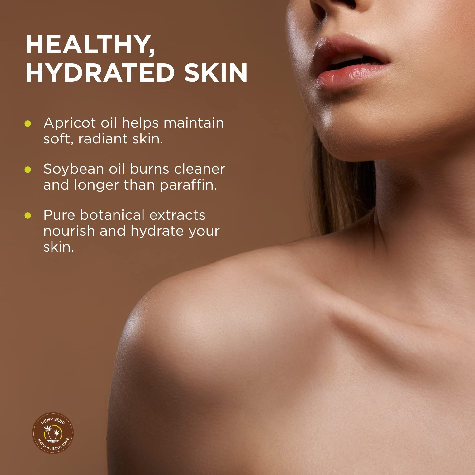 Hemp Seed 3-in-1 Massage Candle, Guavalava Scent - 6 oz. - Candle, Massage Oil & Moisturizer in One - Hemp Seed, Coconut, Aprico