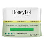The Honey Pot Company - 80ct - Panty Liners for Women - Non-Herbal Heavy Liners w/Wings - Organic Cotton Cover & Ultra-Absorbent