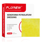 POLYNEW Xeroform Petrolatum Dressing 4x4, 25 PCS Non-Adherent Gauze for Low Exudating Wounds, Fine Mesh Gauze Pads for Burns, Ab