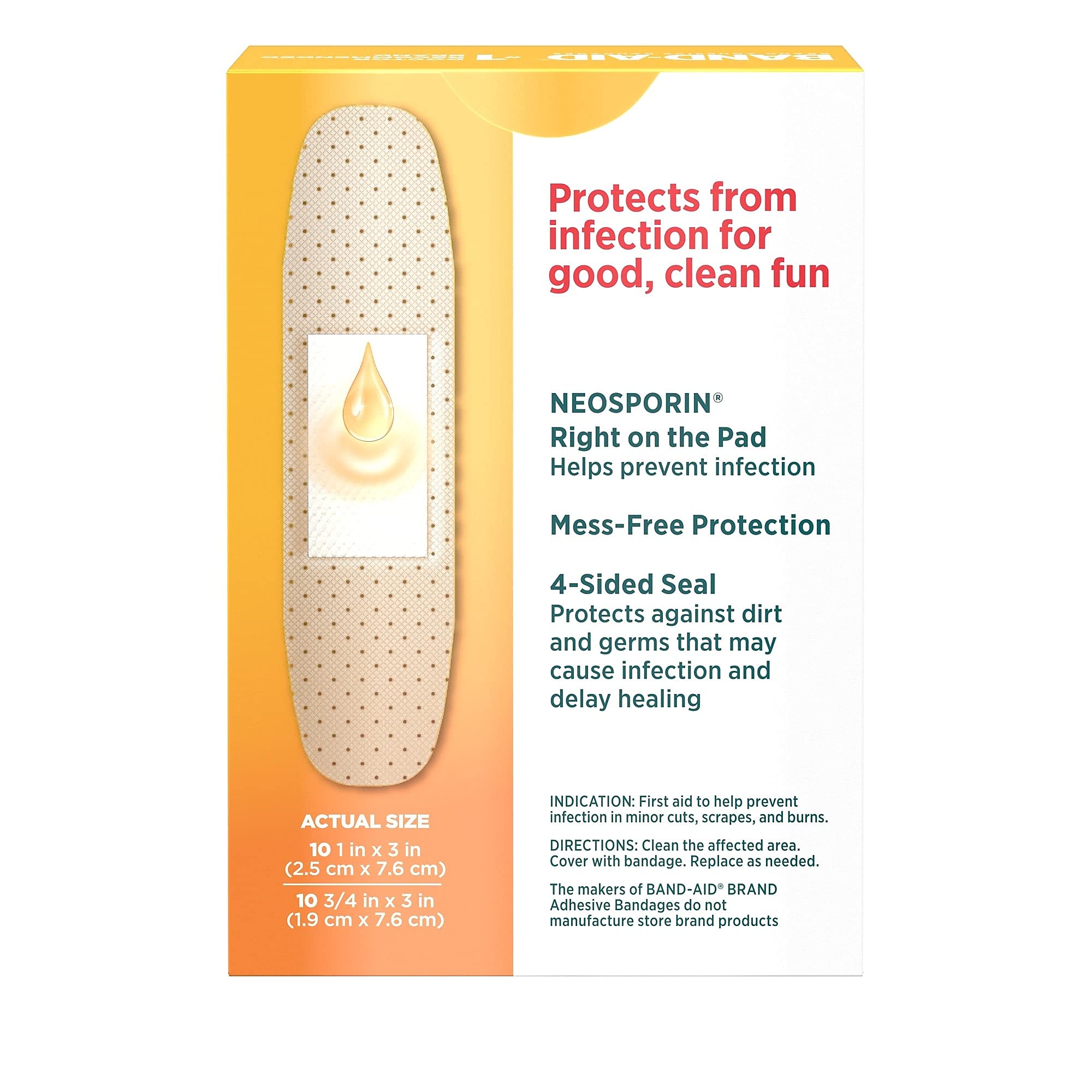 Band-Aid Adhesive Bandages Plus Antibiotic, Assorted, 20 bandages