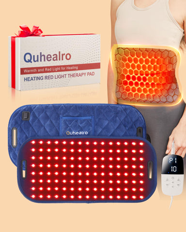 Quhealro Red Light Therapy for Body, Heating Pad Belt, 660nm & 850nm Red Light Near Infrared Heated Therapy Wrap for Lower Back 