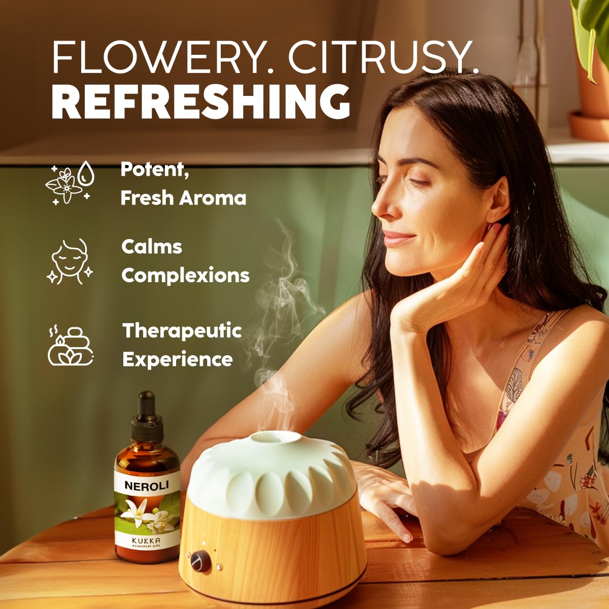 Kukka Neroli Essential Oil for Diffuser Skin - 4 Fl Oz - 100% Pure Natural Neroli Oil, Floral Scent, for Aromatherapy, Candle, B