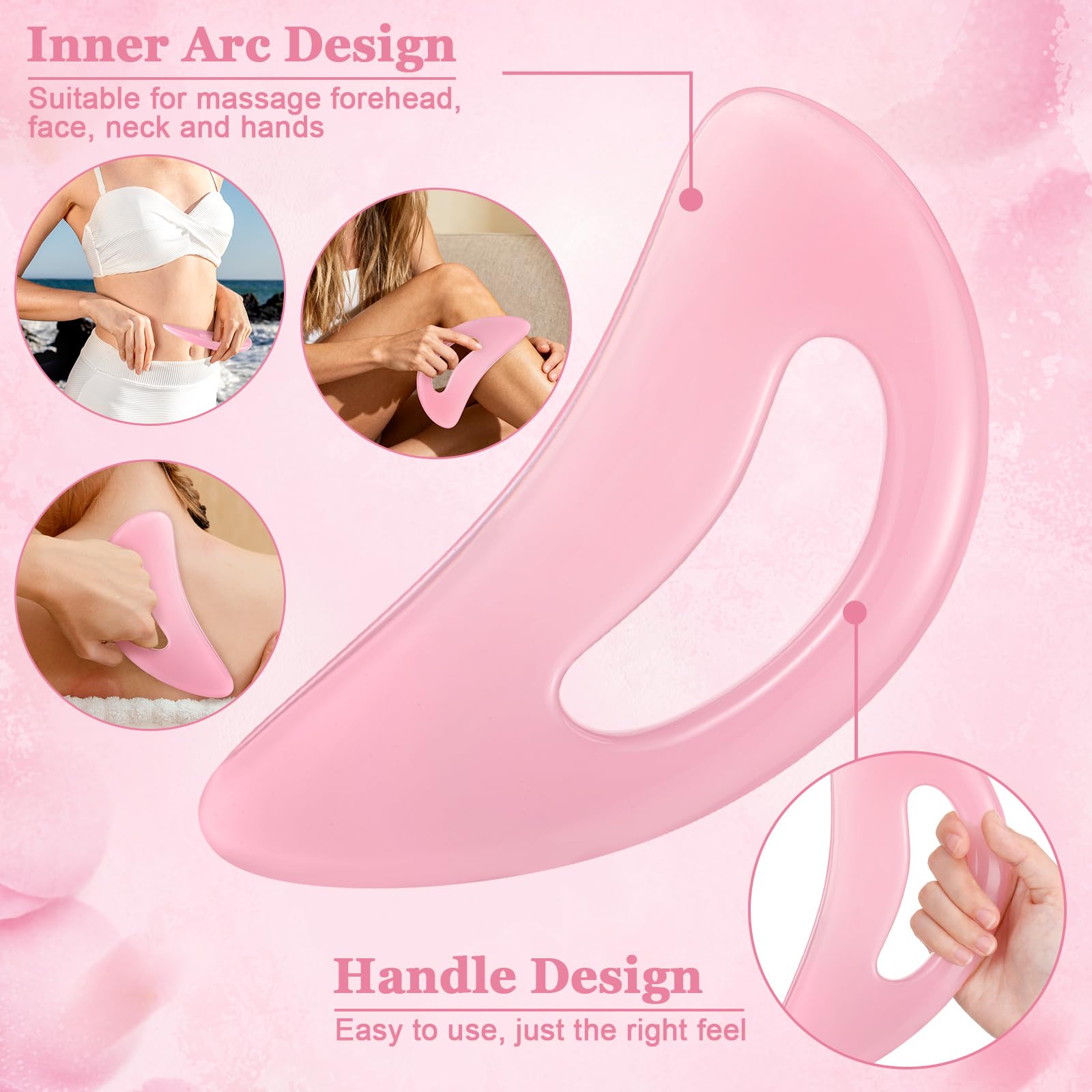 ProSuites 2Pack Fascia Massage Tool,Fascia Blaster for Cellulite Release Pink Resin Body Gua Sha Tool for Waist,Back,Legs,Face