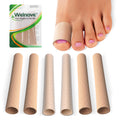 Welnove Toe Tubes Sleeves Protectors - 6 Pack Toe Cushions for Pain Relief - Fabric & Breathable Gel Lining Toe Protectors for C