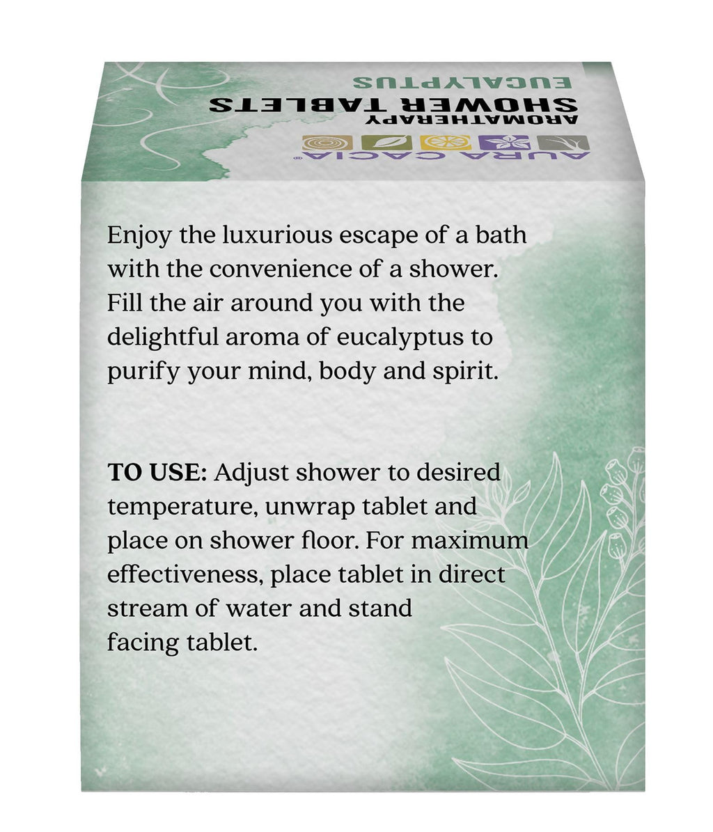 Aura Cacia - Purifying Eucalyptus Shower Tablet |Pure Essential Oils | Contains 3 Individually-Wrapped 1 oz. Tablets