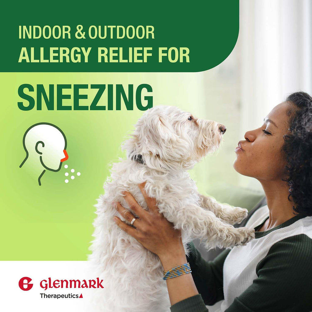 Glenmark Therapeutics 24-Hour Allergy Medicine, Cetirizine HCl USP, Antihistamine for Pollen, Hay Fever, Dry, Itchy Eyes, Allerg