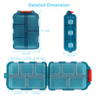 2PCS Travel Pill Box, Cute Pill Organizer, Small Pill Case, Portable Medicine Organizer for Purse, with 10 Compartments for Diff