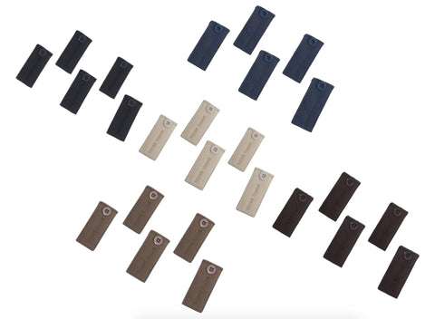 25-Pack Pant Waistband Extension - Adjustable Cotton Button (5 of Each: Black, Khaki, Navy Blue, Brown, Taupe Grey) - Instant Br