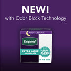 Depend Underpads XL, Disposable Incontinence Bed Pads for Adults, Slip Resistant, 36 x 30, 48 Count