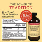 Honey Gardens Wild Cherry Bark Syrup | Traditional Respiratory Formula w/ Apitherapy Raw Honey | 48 Servings | 8 fl oz